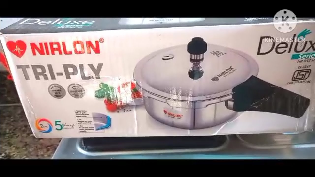 Unboxing and Review of NIRLON TRIPLY outerlid 2 litre Pressure Cooker # Pressure Cooker Review
