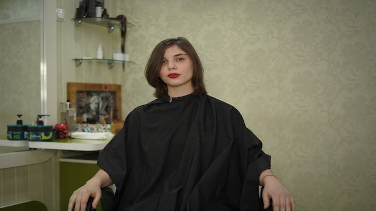 Leah Cuts Her Hair Into A Buzzed Nape Angled Bob, Then Gets Full Head and Brow Shaved!
