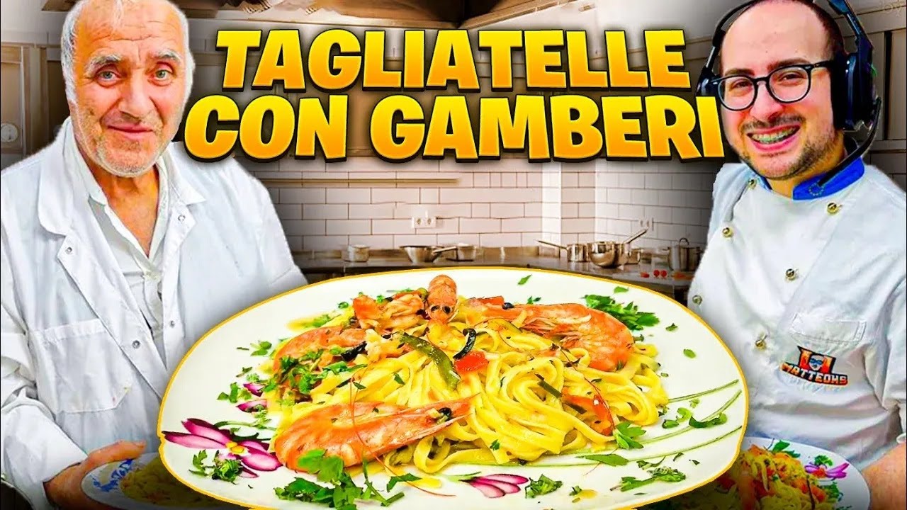 Tagliatelle con Gamberi di Chef Enrico   In Cucina con MatteoHS
