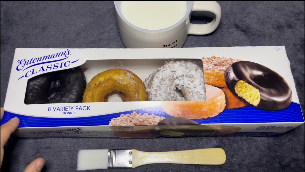 ASMR Entenmann&rsquo;s Classic 8 Variety Pack Donuts With Milk