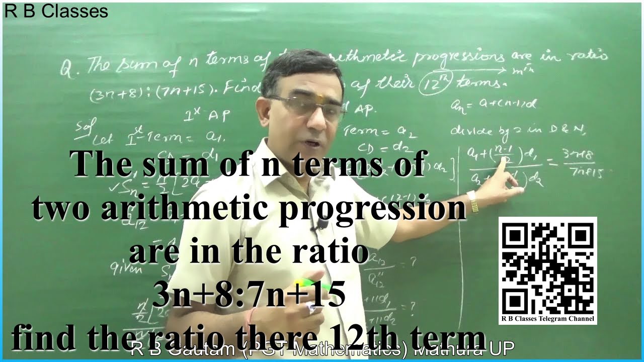 sum of n terms of two arithmetic progression are in the ratio 3n+8:7n+15 find the ratio |AP Class 11