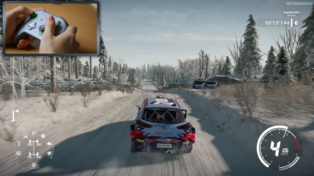 WRC 9 - Controller Gameplay [Hyundai i20 R5 at Rally Sweden]