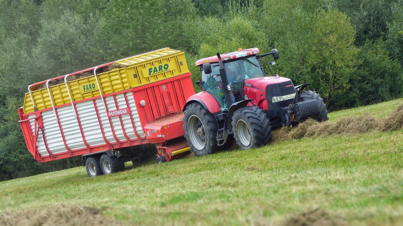 Zber sena  [ Case IH Puma 210 + Pöttinger Faro 8000 ] V kopcovitom teréne v Malej Fatre