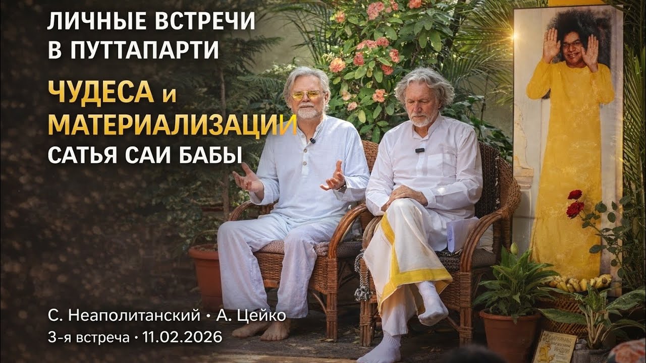 Индия 2026.Путтапарти.Встречи.Чудеса.Материализации Сатья Саи Бабы.С.Неаполетанский.А.Цейко