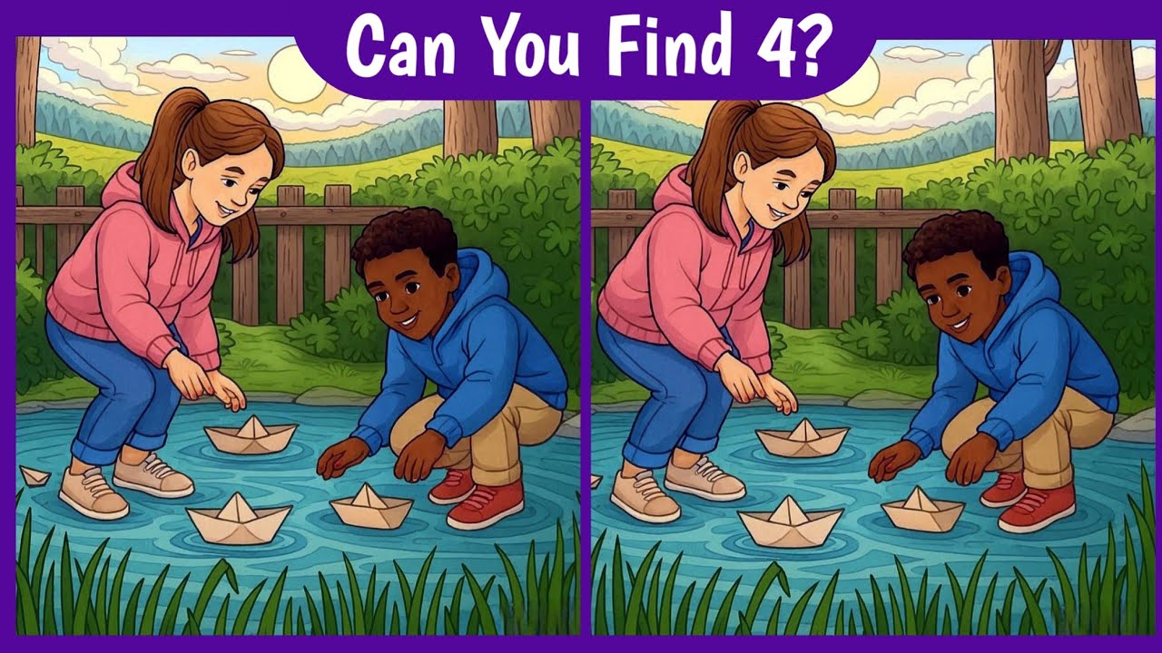 99% People Fail! Find 4 Differences Puzzle! 