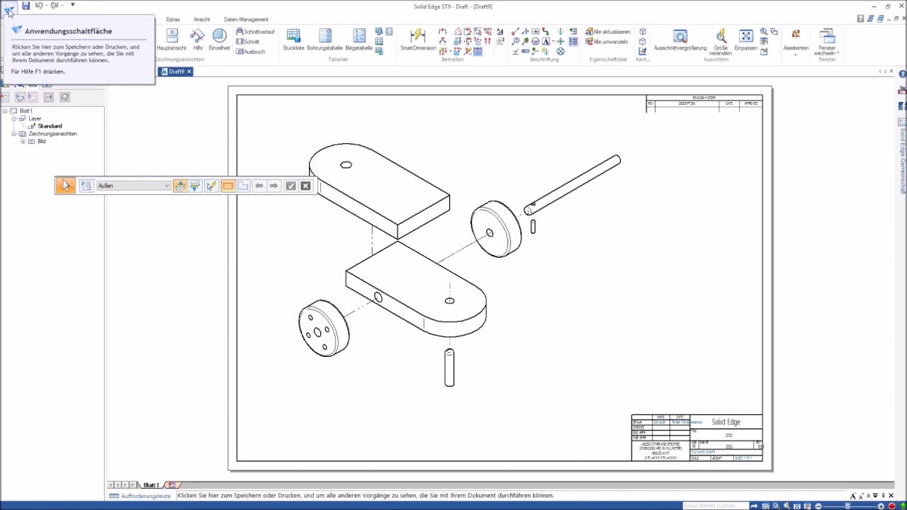 Solid Edge ST9 | Explosionsdarstellung und in 2D Speichern