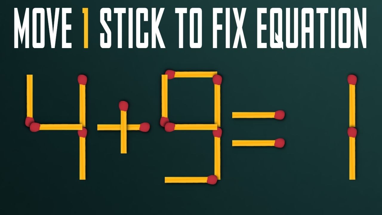 🧠 Move 1 Stick To Make Equation Correct 🧠 - Matchstick Puzzle Quiz