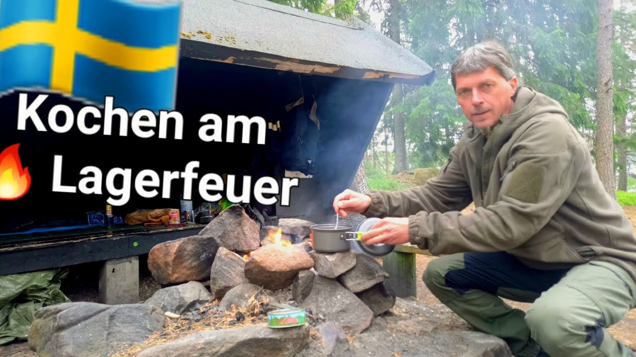 Kochtipp aus 🇸🇪 Schweden | Wir sammeln Brennholz und kochen am Lagerfeuer 🔥 #bushcraft #skandinavien