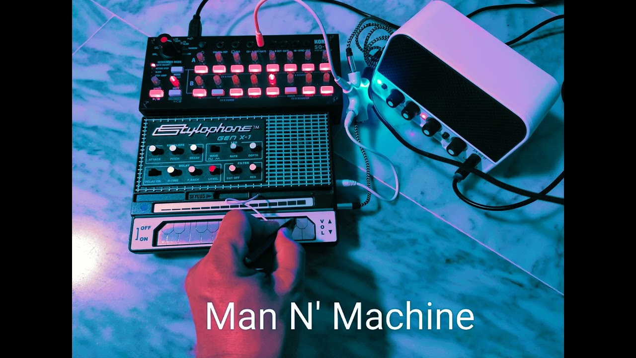 Korg SQ-1 & Stylophone Gen X-1 with Feedback _ Man N' Machine _ Machine Man Play