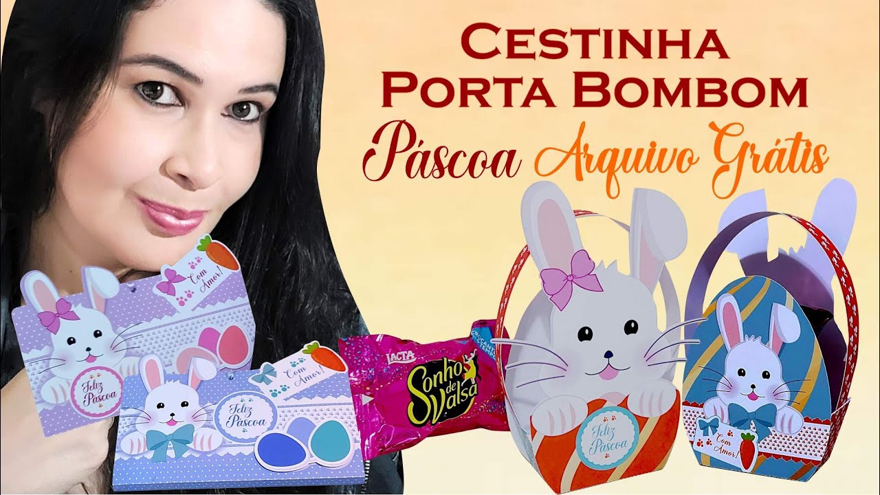Páscoa | Cestinha porta bombom | molde grátis #99