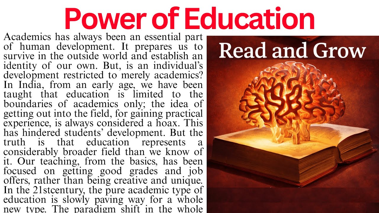 Power of Education | True Meaning of Education | Reading Comprehension Passage | Passage Reading