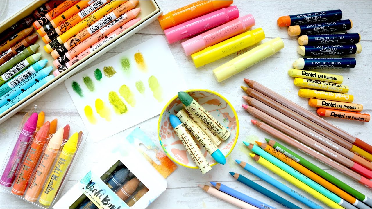 All About Pastels: Water-soluble, Oil, Chalk | Swatches + Texture Comparison