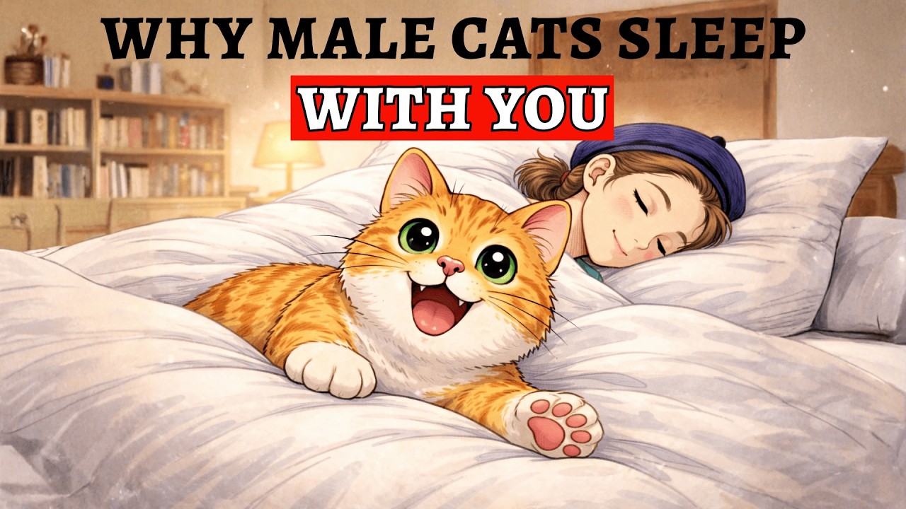 If your male cat sleeps with you, here's what that really means…