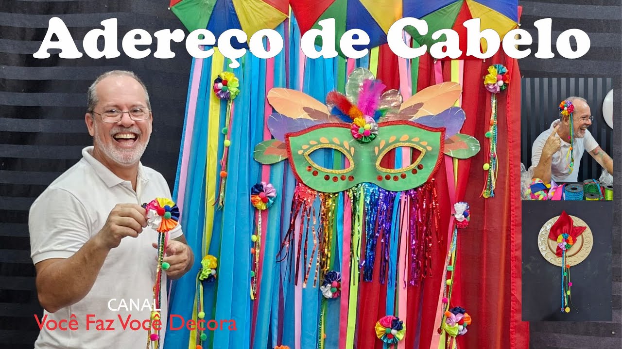 PASSO A PASSO DE COMO FAZER ADEREÇO DE CABELO PARA FESTAS DE CARNAVAL