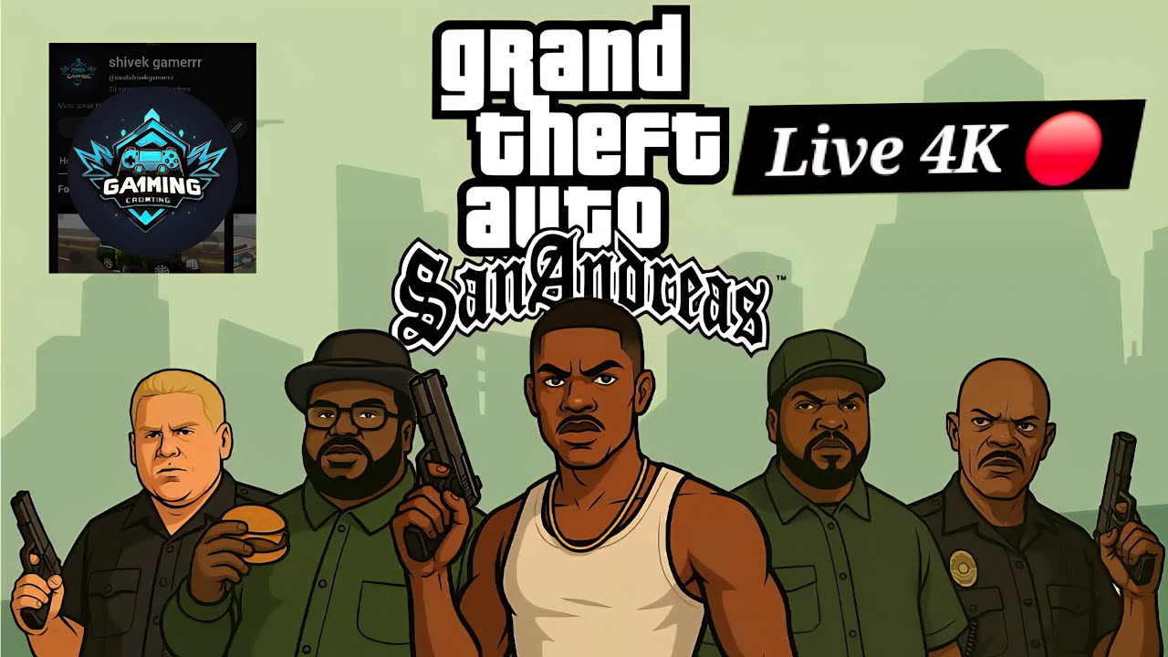 Franklin Fight Giant Policeman In GTA San Andreas live 🔴