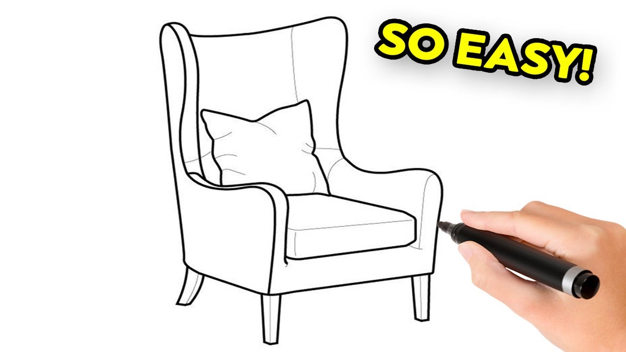 Sofa Drawing - Koltuk Nasıl Çizilir? Çok Kolay Koltuk Çizimi - Çocuklar İçin Çizimler