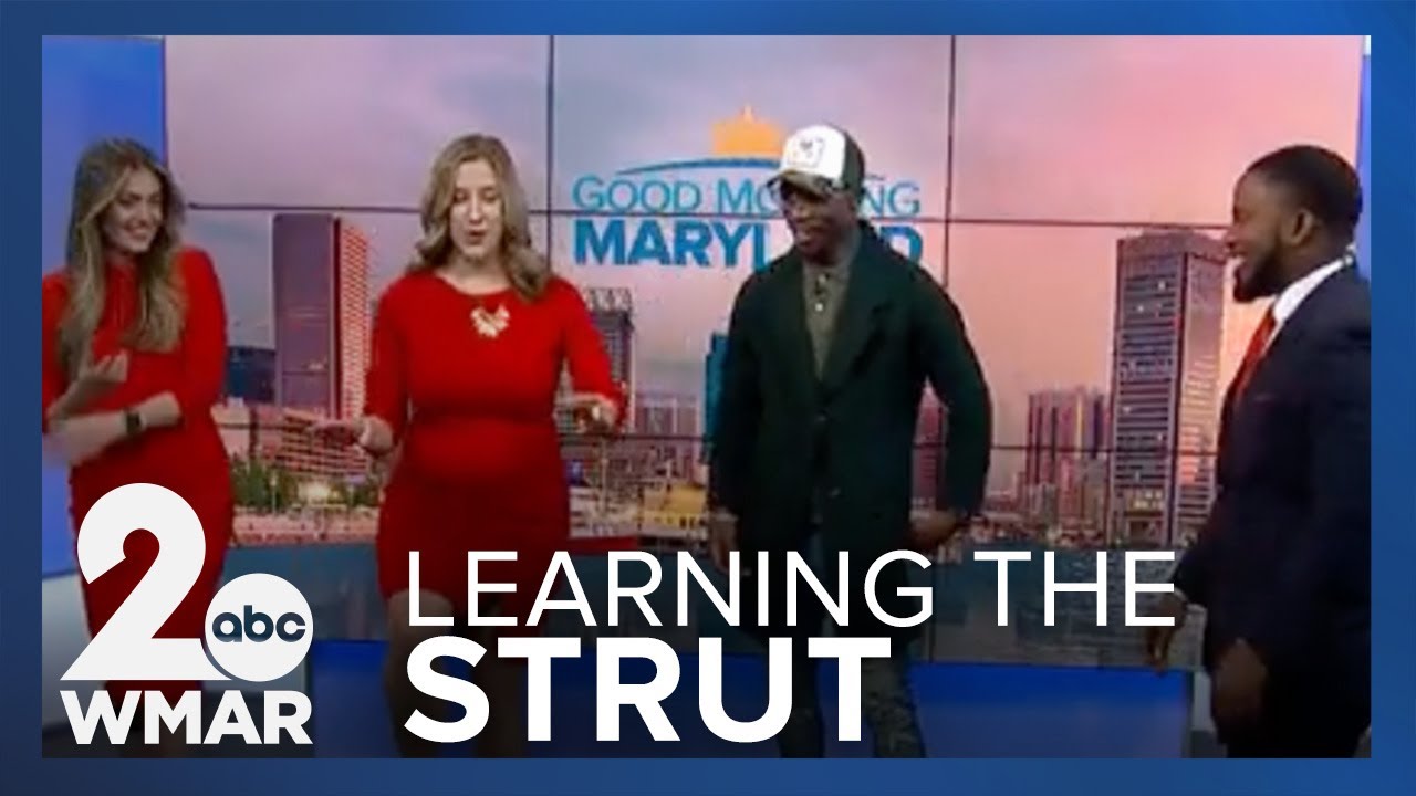 Bunkey Jr. shows the Good Morning Maryland team how to do the Park Heights Strut