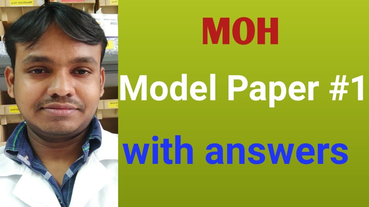 Ministry Of Health MOH Model paper 1 with answers || MOH Tutorials || Pharma Guide