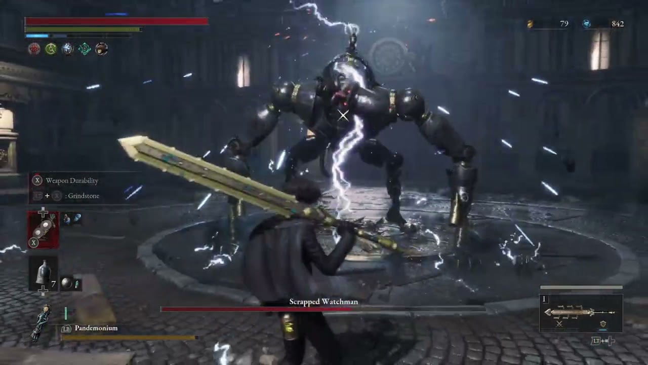Lies of P - Acid Seven Coil Spring Sword vs Scrapped Watchman NG+2 (Almost flawless - Guard Parry)