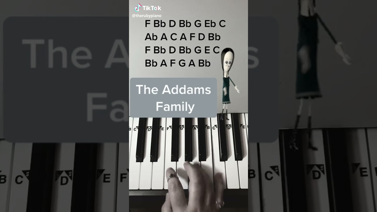 How to play The Addams Family Theme Song on Piano #piano #addamsfamily