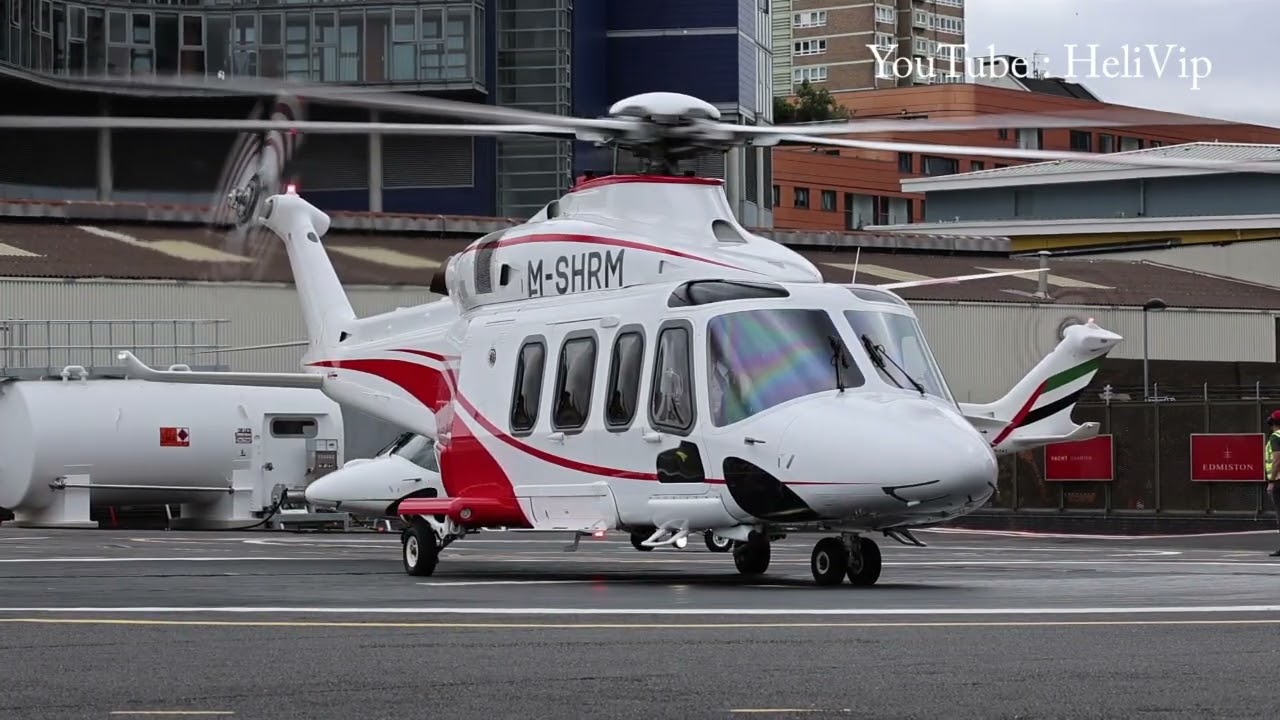 Dubai’s royal ruler, Sheikh Mohammed bin Rashid Al Maktoum departing London Heliport
