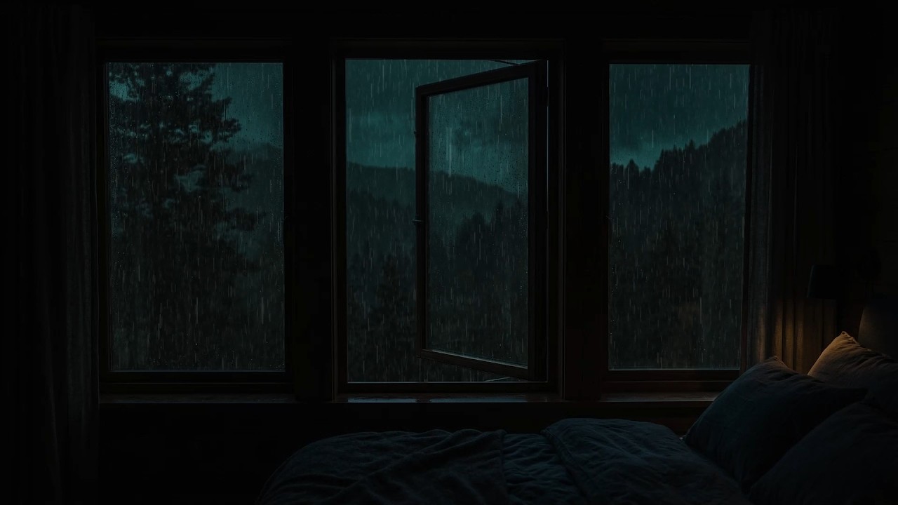Soft Rain Outside the Open Window 🌧️ | Peaceful Night Ambience for Deep Sleep