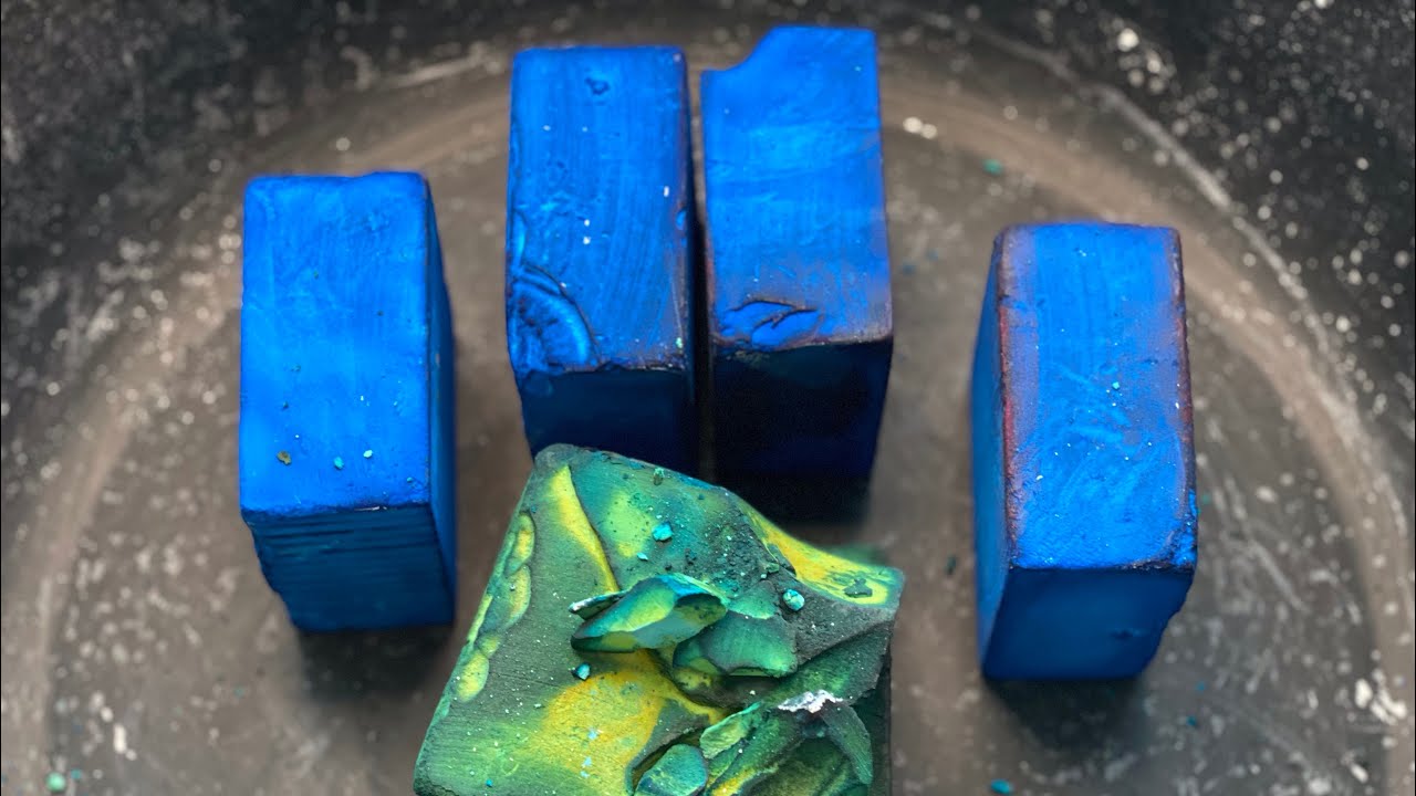 Dyed BSN Gym Chalk Blocks ~Soft & Crunchy | Dyed Gym Chalk ASMR | Relaxing | Dyed Gym Chalk | ASMR