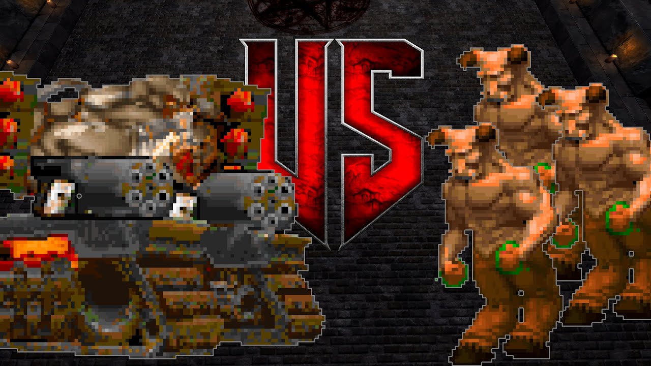 Juggernaut vs Hell Knight - BRUTAL DOOM Monster Infighting - Full HD NPC BOSS Battles