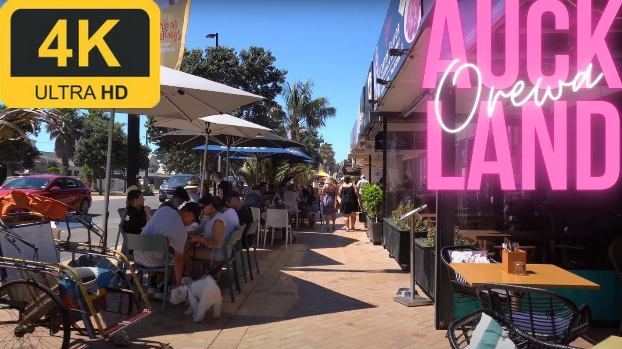 Walk in Auckland | Orewa | Beach Resort Suburb | 4K