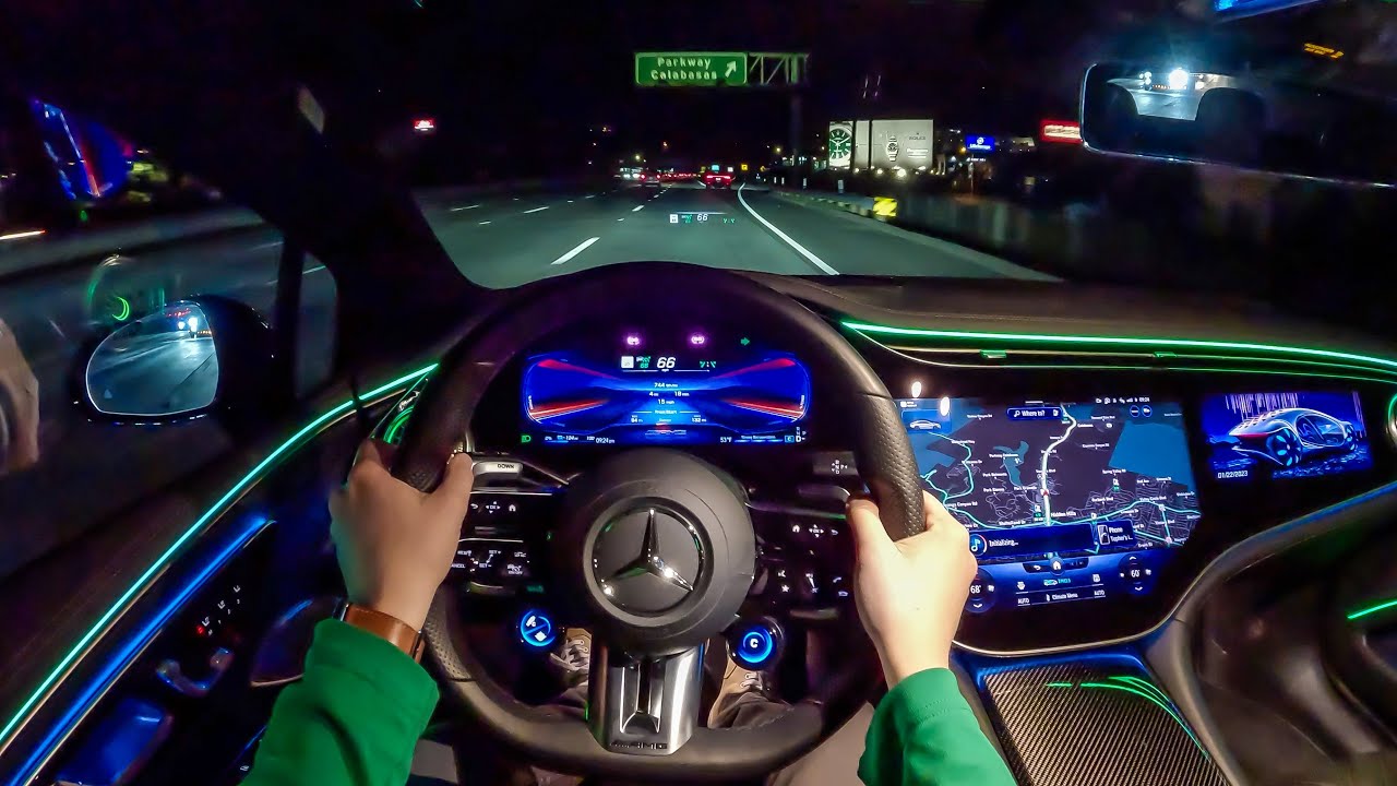 2022 Mercedes-AMG EQS - POV Night Drive (Binaural Audio)