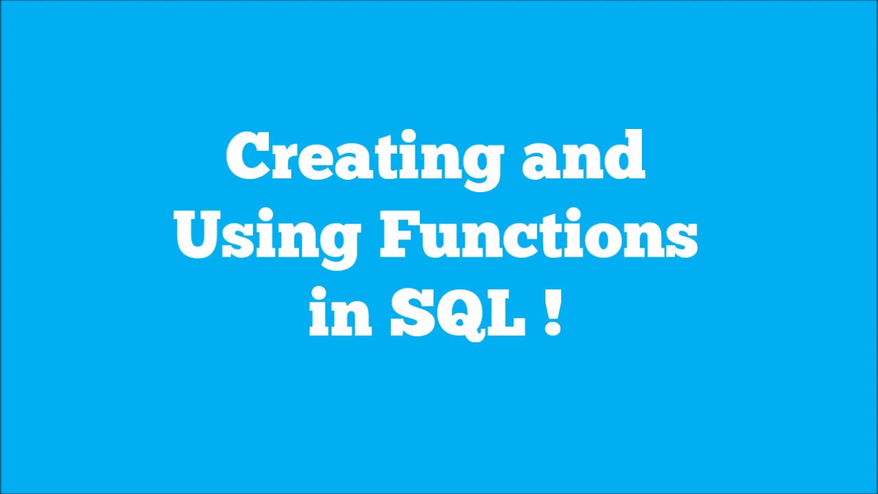 Creating And Using Functions in MS SQL - With Examples!!