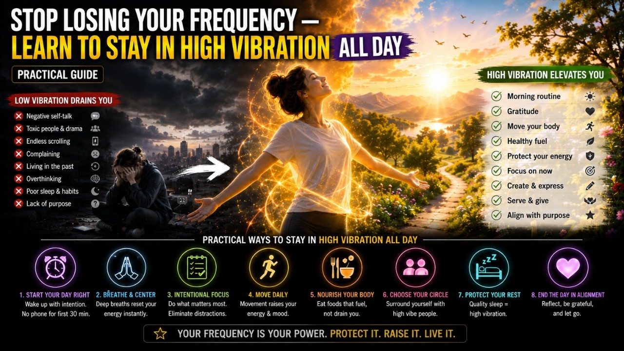 Stop Losing Your Frequency &mdash; Learn to Stay in High Vibration All Day (Practical Guide)