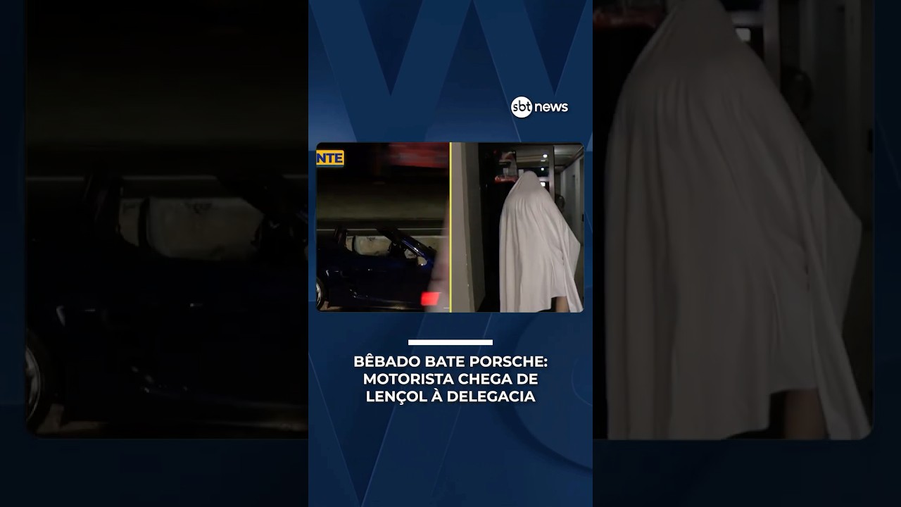 Motorista de Porsche que causou acidente chega coberto com len&ccedil;ol em delegacia | #PrimeiroImpacto