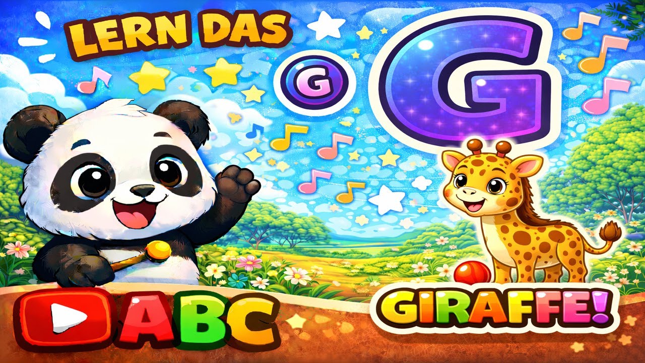 ABC lernen für Kinder – Buchstabe G schreiben ✏️ | G wie Giraffe Lied mit Fikoly 🐼🦒