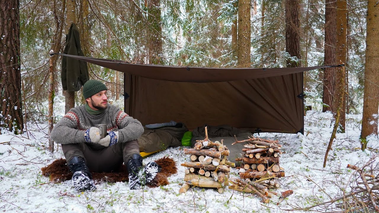 -11°C REKORD TEMPERATUR | Mein kältester 24H BIWAK überhaupt | Defence 6, Lager & Feuer im Winter