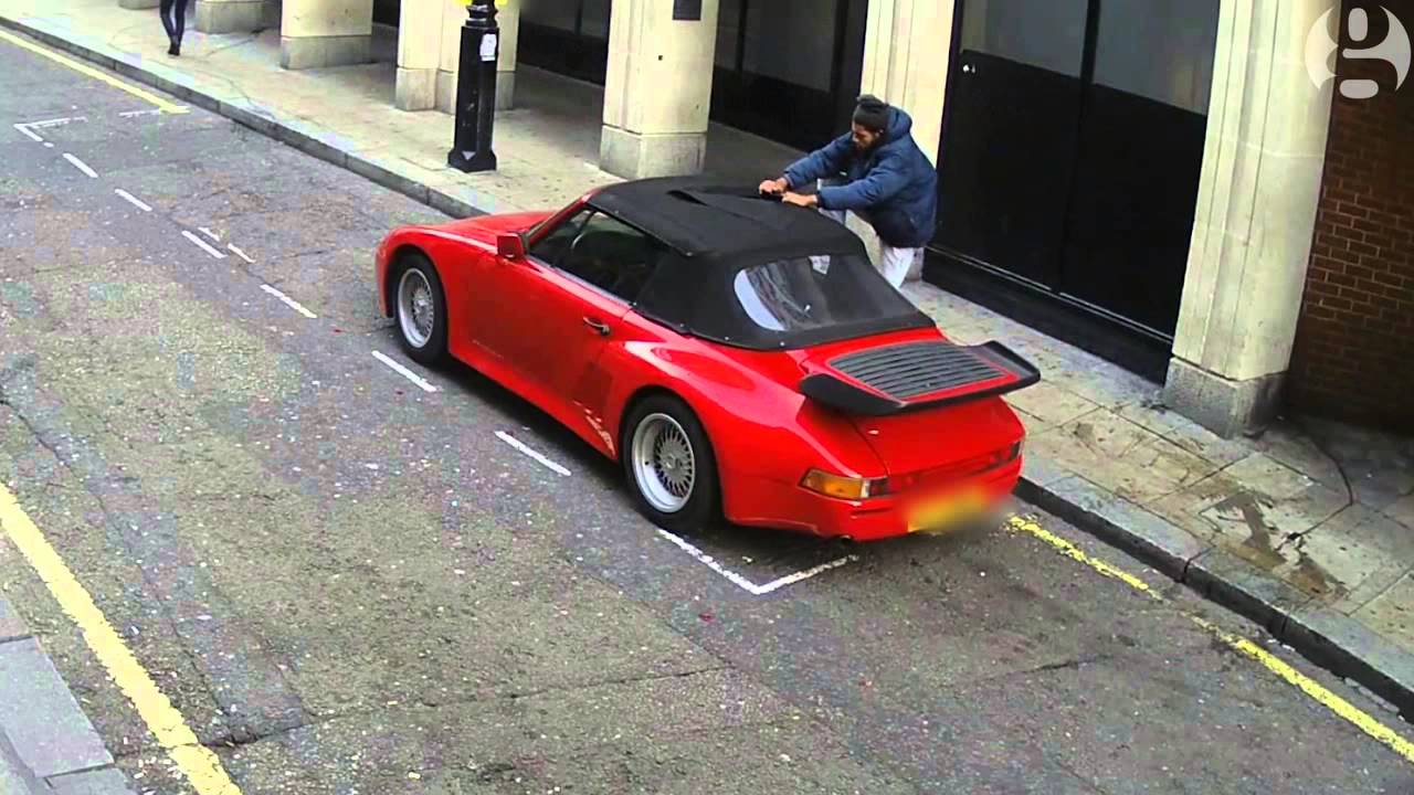 London thief targets Porsche by cutting through roof – CCTV video