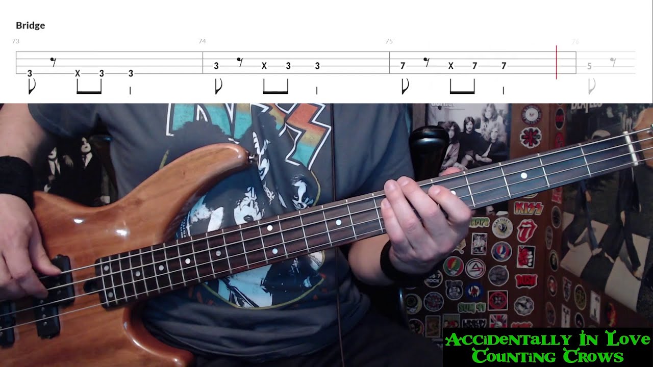 Accidentally In Love by Counting Crows - Bass Cover with Tabs Play-Along