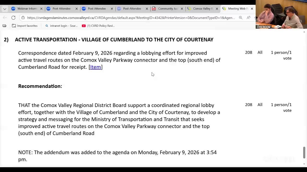 Comox Valley Regional District Board - February 10, 2026