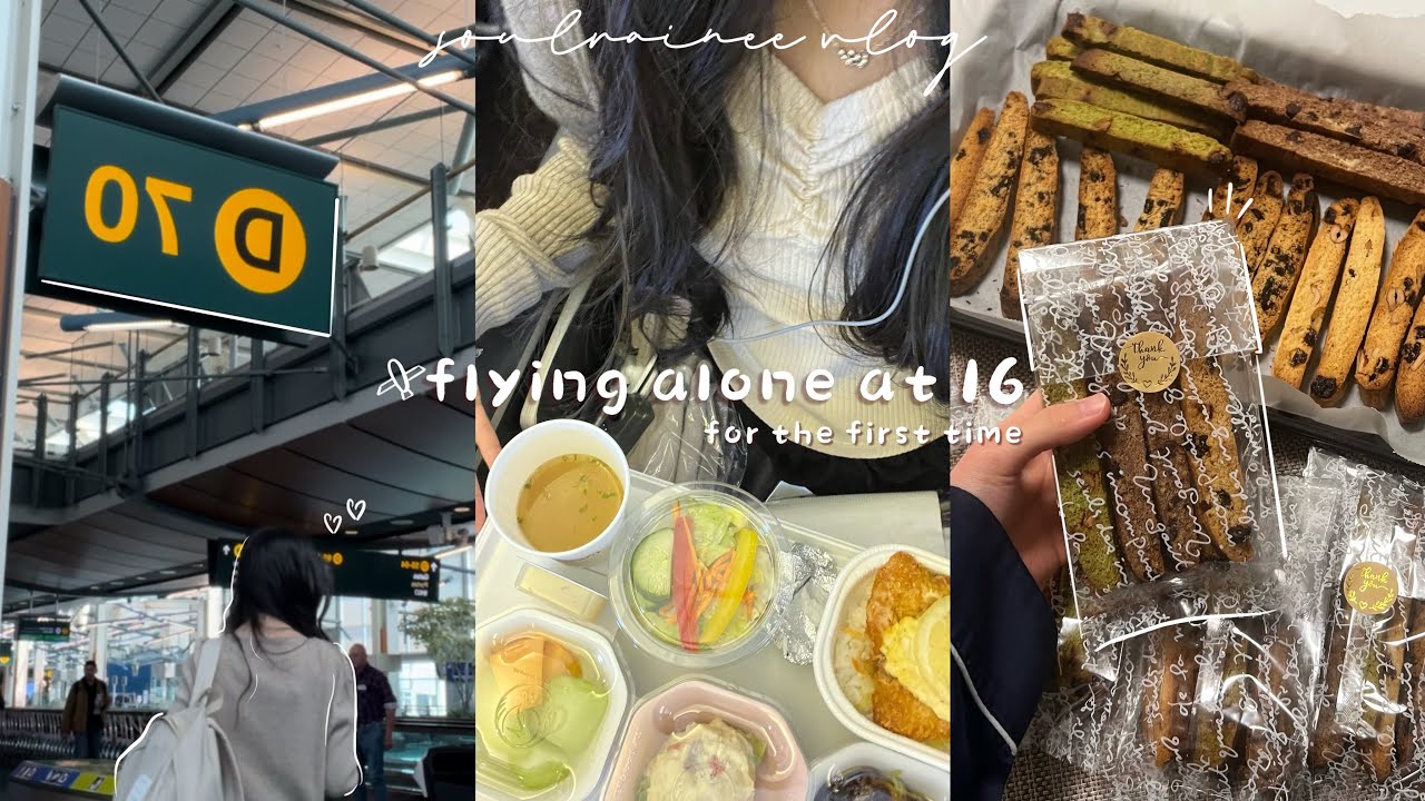 first time FLYING ALONE to JAPAN at 16 | last day of school, baking cookies, what i eat on plane
