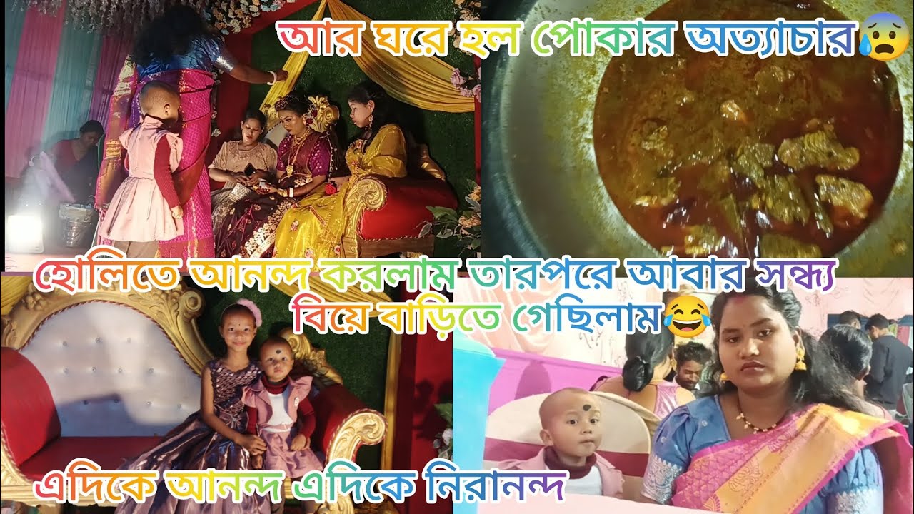 হোলির আনন্দ করলাম তারপরে আবার সন্ধ্য বিয়ে বাড়িতে গেছিলাম 😂