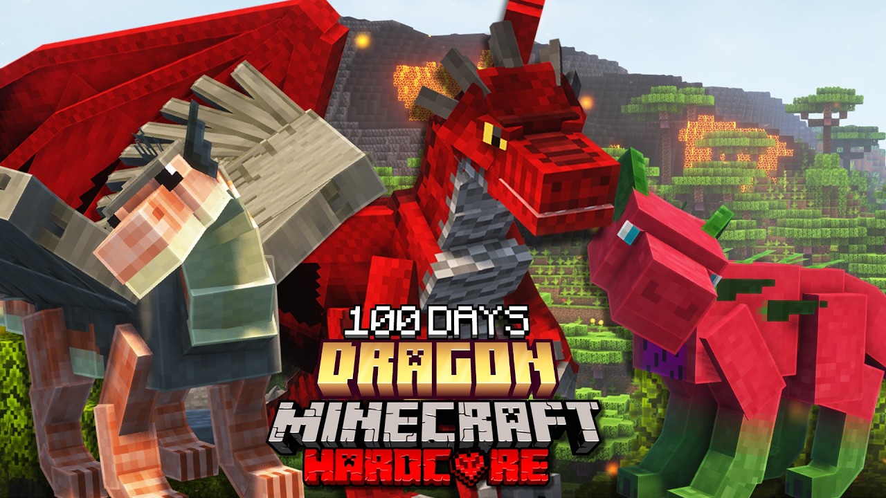 I Spent 100 Days as a DRAGON in Minecraft | Full Movie