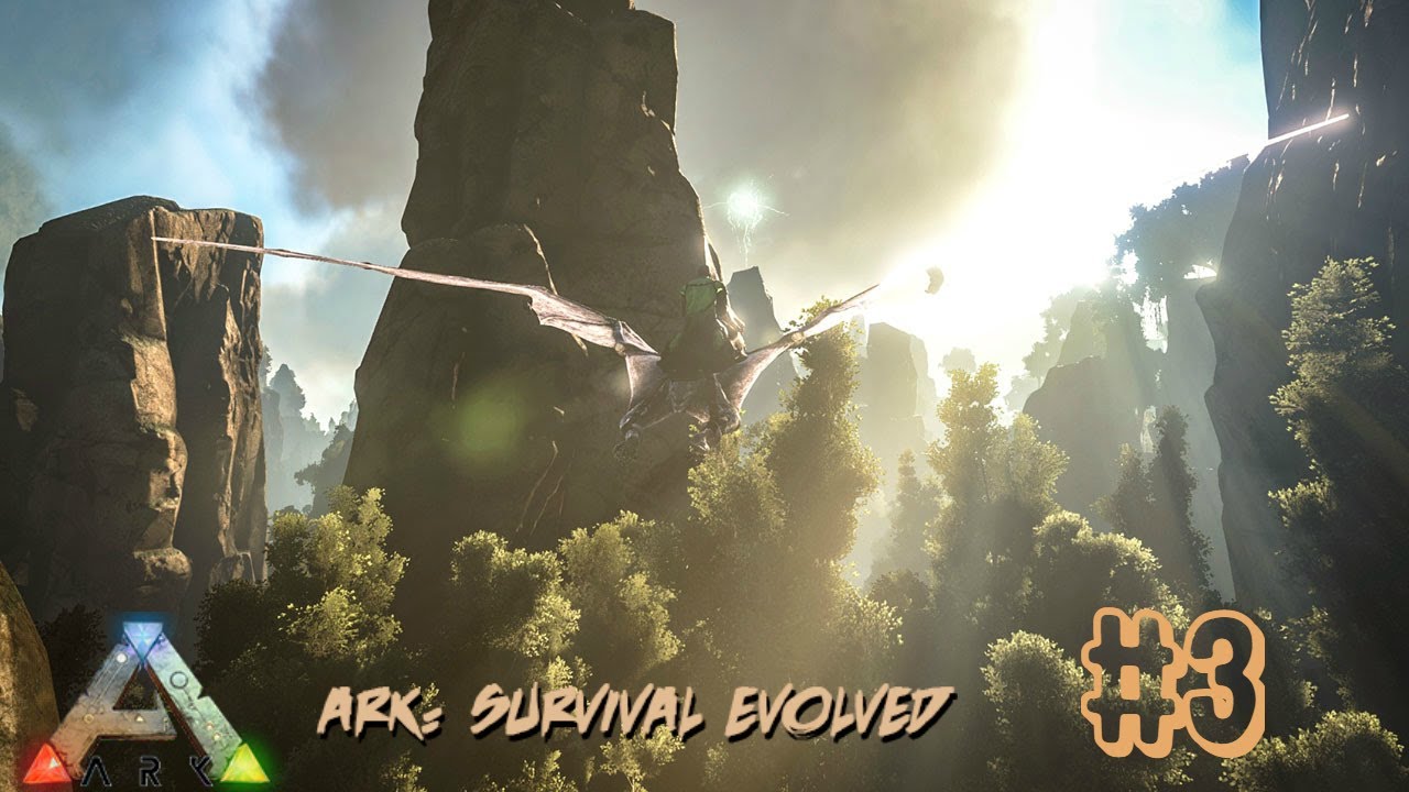 Ark Survival Singleplayer Let's Play #3: Trying to tame some dinos