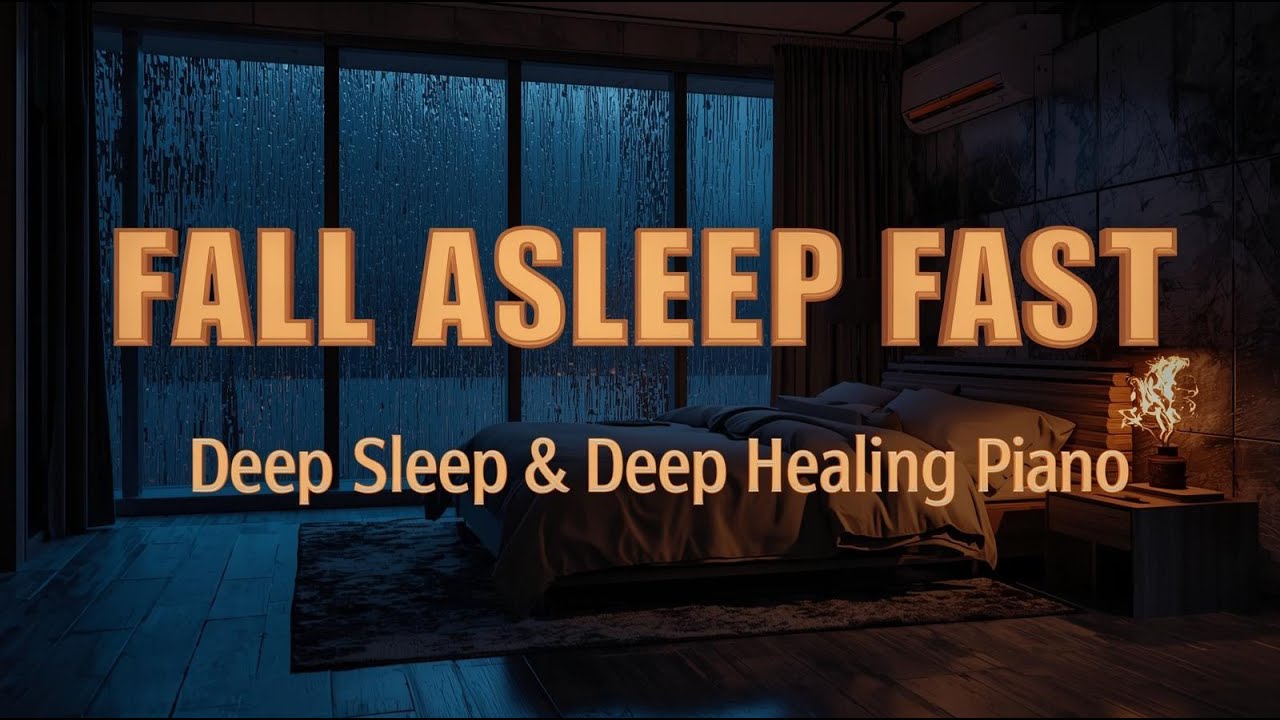 Fall Asleep Fast – Deep Sleep & Healing Piano with Soft Night Rain