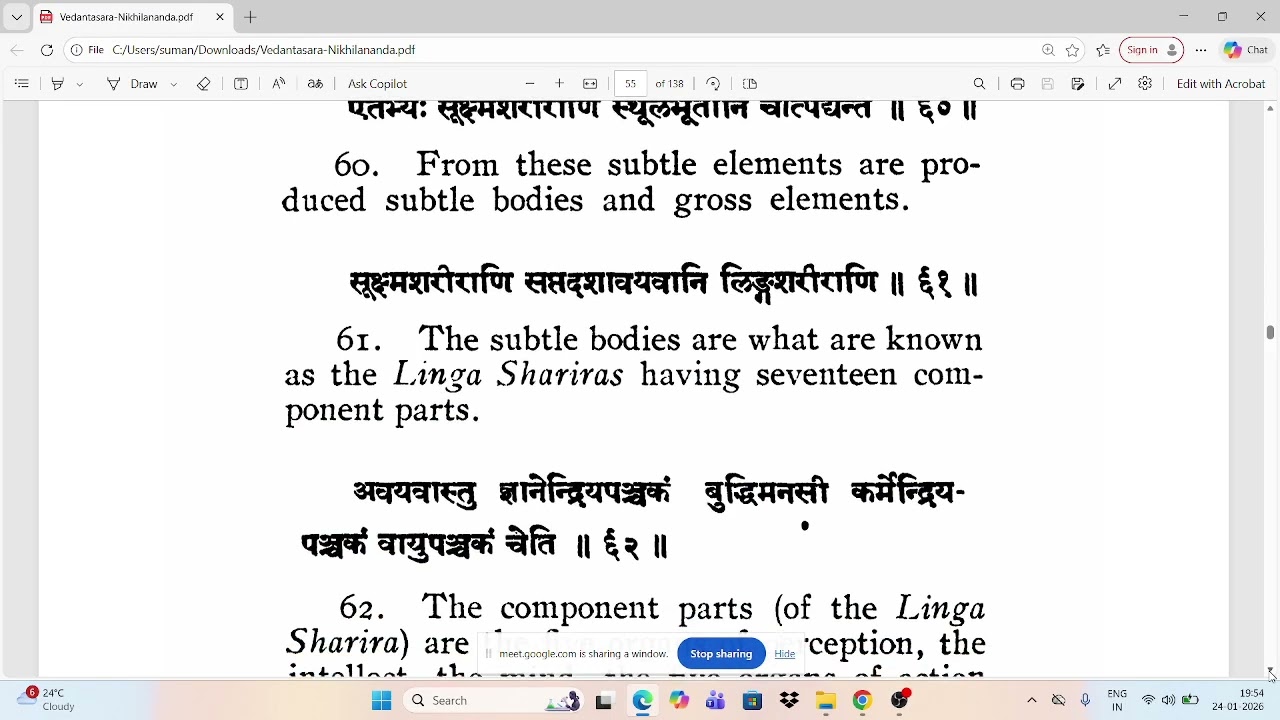 Vedantasaraha - Discussion on Creation  - 1