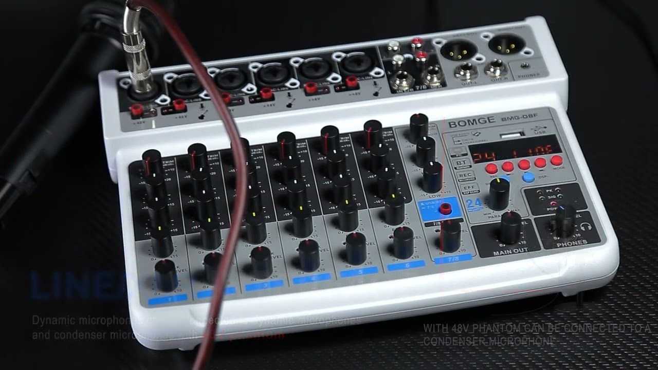 BOMGE 8 channel mini audio mixer Line Mixer -08f