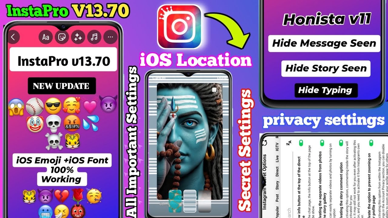 InstaPro iOS Location Settings | InstaPro New  iOS Emojis | InstaPro v13.70 New Features