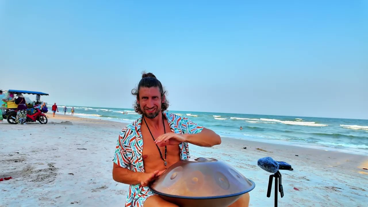 Handpan for Stress Relief - Live at Sunset with Natural Sea Waves | Aleksei Zulin