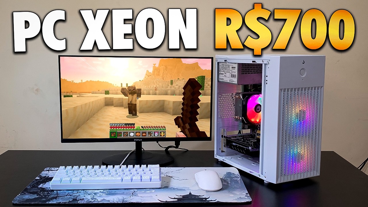 MONTEI UM PC GAMER XEON BARATO DE R$700 QUE CONSEGUE RODAR MINECRAFT, FORTNITE, GTA V E MAIS...