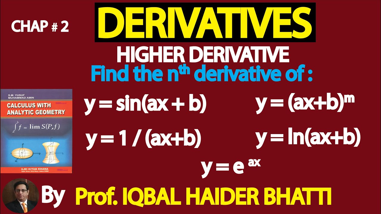 Ch# 2| Derivatives | Higher Derivatives |nth derivative| [Examples] | Calculus by SM Yusuf Lec 7