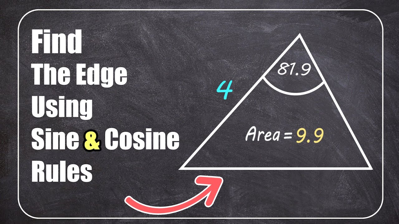Find a Triangle Edge Using Sine & Cosine Rules - #trianglearea #sinerule #cosinerule #geometry